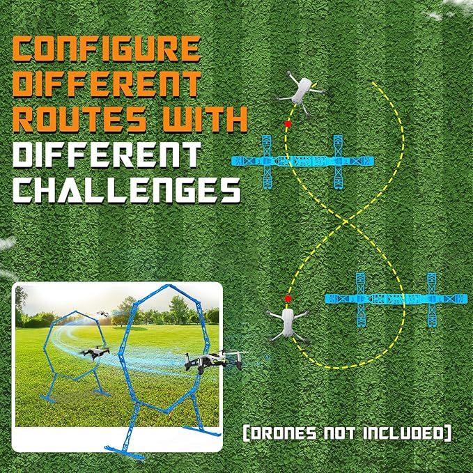 Drone Obstacle Course, Includes 2 Pack Easy to Build Obstacle Hoop, FPV Racing Drone Loop Gate