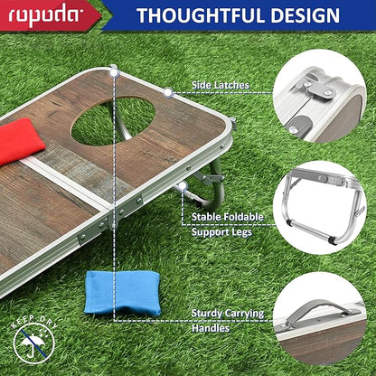 ROPODA Portable Cornhole Board Set,24 x 16 in Corn Hole Games for Adults with 8 Bean Bags