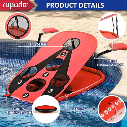 ropoda Pool Cornhole Board Set, 3ft x 2ft Corn Hole Games for Adults, Cornhole Set Floating, Pool