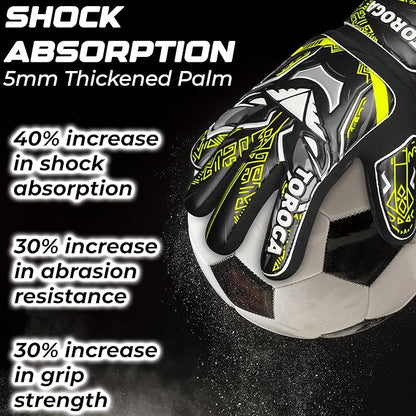 Goalkeeper Gloves for Kids & Youth – Soccer Goalie Gloves, Strong Latex Grip, Double Wrist Support