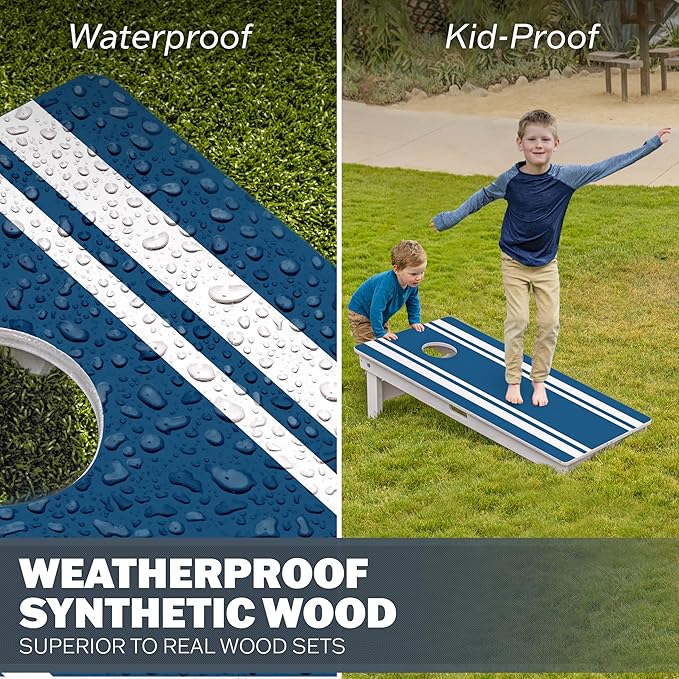 GoSports 4 x 2 ft Resort Collection All Weather Cornhole Boards - Choose Rustic, Beach, White DIY