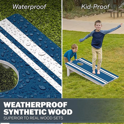 GoSports 4 x 2 ft Resort Collection All Weather Cornhole Boards - Choose Rustic, Beach, White DIY