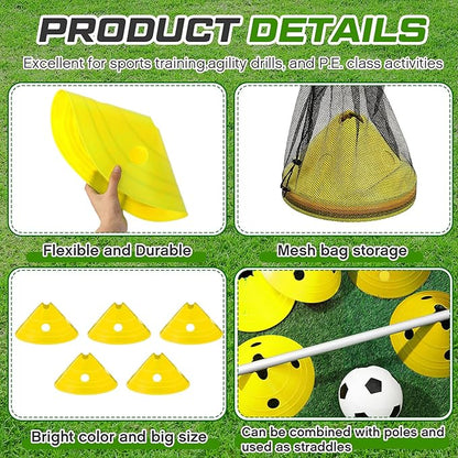 ShinyRelief Jumbo Disc Cones Jumbo Soccer Cones with Mesh Bag Giant Large Agility for Soccer