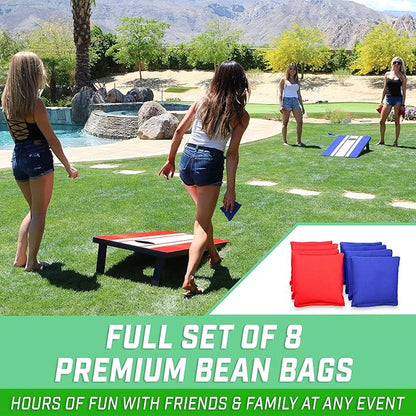 GoSports Portable Cornhole Sets, 8 Styles – Choose 4 x 2 ft or 3 x 2 ft - Boards Include 8 Bean
