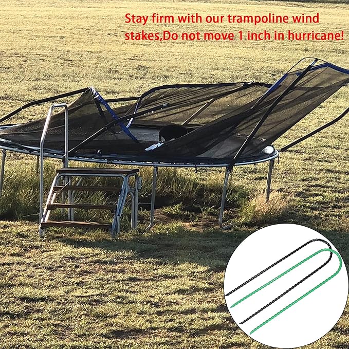Nigh Coated Rebar Trampoline Wind Stakes Set of 12 Safety Ground Anchors Stakes Extra Heavy Duty