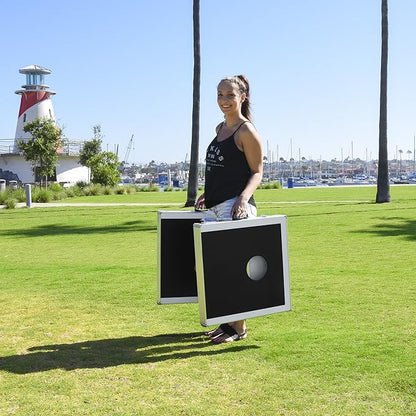 GoSports 4 x 2 ft Aluminum Cornhole Game Sets – Choose LED Lights or Standard - Set Includes 2