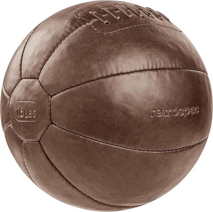 Core Weighted Medicine Ball 4, 6, 8, 10, 12, 14, 16, 20, 25, 30 lbs, Soft Touch Vegan Leather with