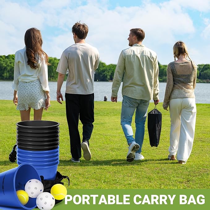 ropoda Giant Yard Pong,Yard Games with Durable Buckets and Balls, Outdoor Game with Carry Bag for