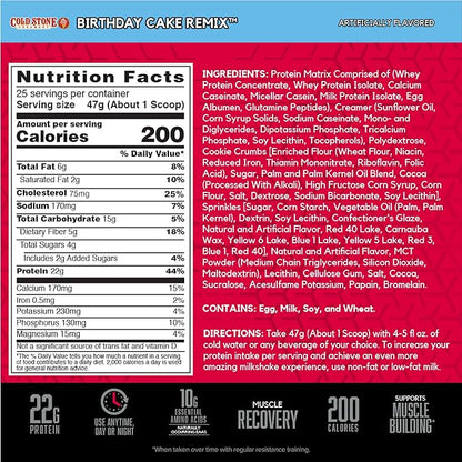 BSN Syntha-6 Whey Protein Powder, Cold Stone Creamery- Birthday Cake Remix Flavor, Micellar Casein