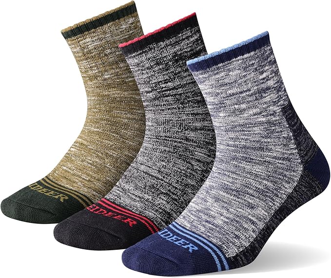 FEIDEER Men's Hiking Walking Socks, Multi-Pack Wicking Cushioned Outdoor Recreation Hiking Socks