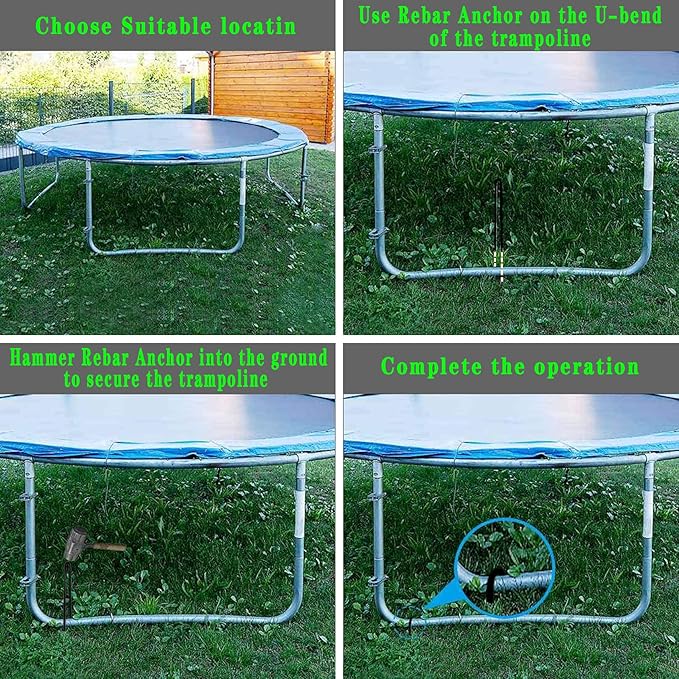 Nigh Coated Rebar Trampoline Wind Stakes Set of 12 Safety Ground Anchors Stakes Extra Heavy Duty