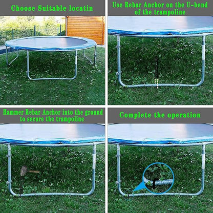 Nigh Coated Rebar Trampoline Wind Stakes Set of 12 Safety Ground Anchors Stakes Extra Heavy Duty
