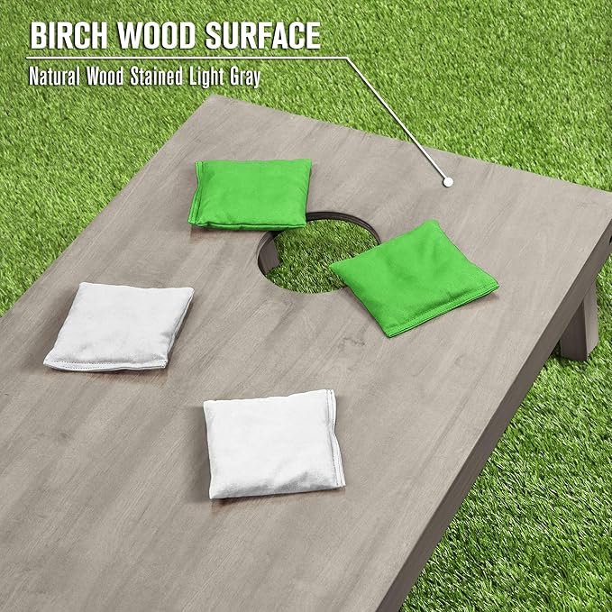 GoSports 4 ft x 2 ft Regulation Size Wooden Cornhole Boards Set - Includes Carrying Case and Bean