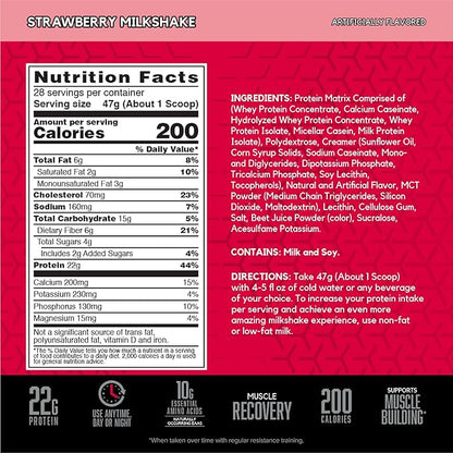 BSN SYNTHA-6 Whey Protein Powder, Strawberry Protein Powder with Micellar Casein, Milk Protein