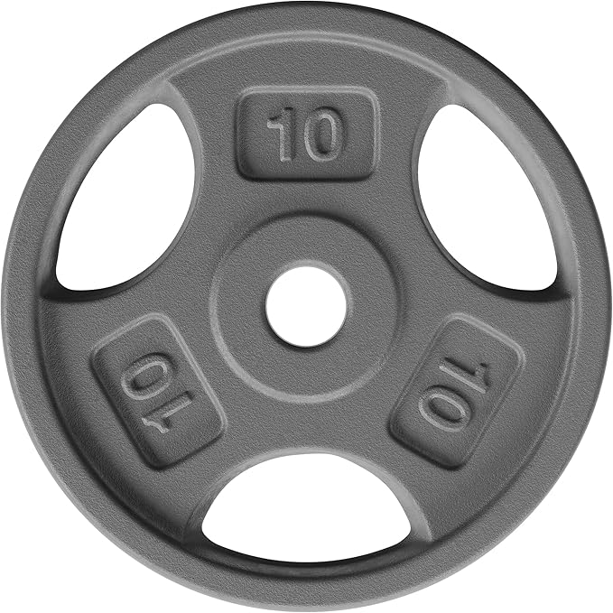 Yes4All Standard 1-Inch Grip Weight Plates, Cast Iron with Multiple Sizes from 2.5 lb to 35 lb for