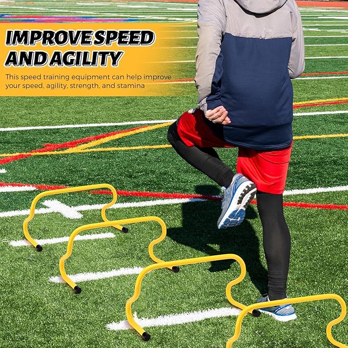 Wettarn 12 Pcs 9" Speed Training Agility Hurdles for Athletes Reliable Training Hurdle Plyometric