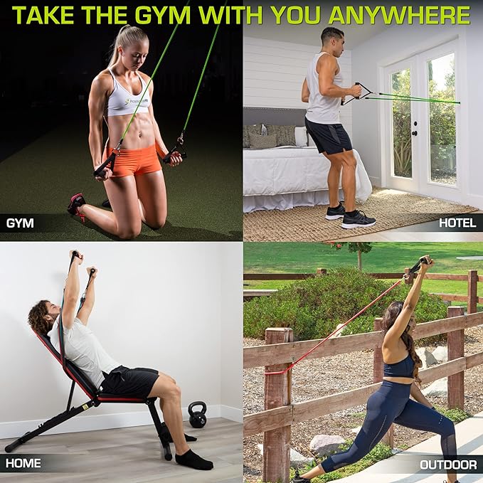 ProsourceFit Single Stackable Resistance Bands with Door Anchor and Exercise Guide, 5-8 LB, Heavy