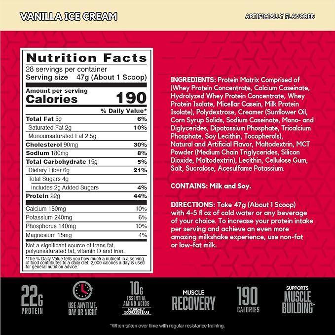 BSN SYNTHA-6 Whey Protein Powder, Vanilla Milk Isolate Protein Powder with Micellar Casein, Ice