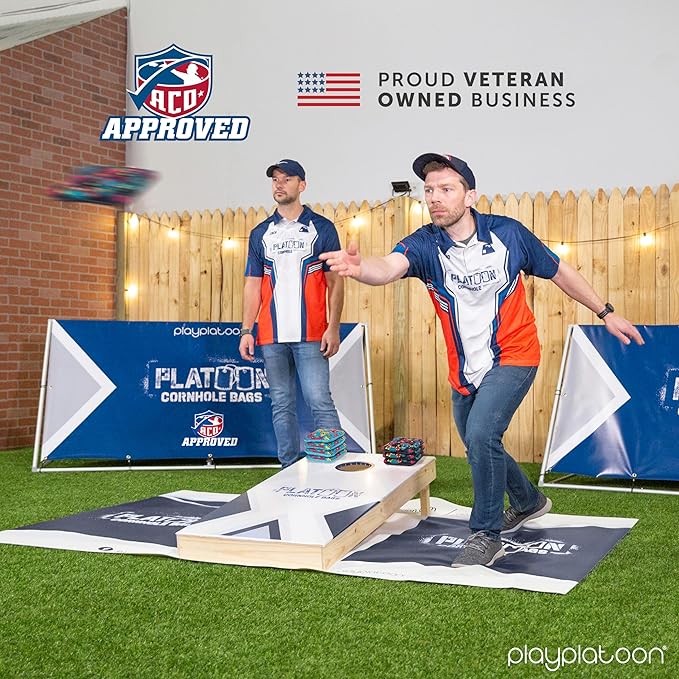 Play Platoon Cornhole Bags Set of 8 Regulation Professional Corn Hole Bean Bags ACO Approved