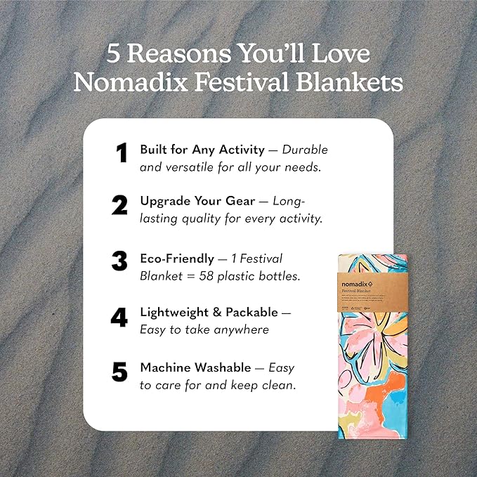 Nomadix Festival Blanket - Perfect for Picnics, Camping, & Lawn Seating - Plush Top & Water
