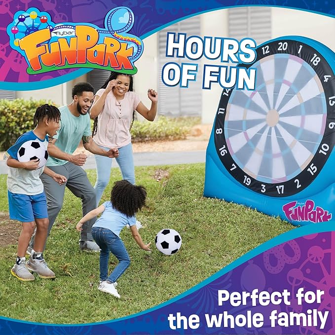 Flybar FunPark Giant Inflatable Dartboard Game for Kids – Outdoor Target Toy with Velcro Darts &