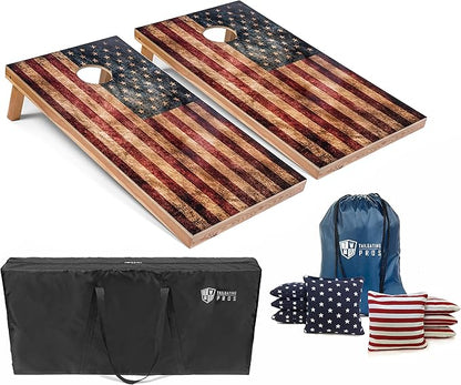 Tailgating Pros Cornhole Boards - 4'x2' Lightweight Cornhole Game- Includes Carrying Case, Set of 8