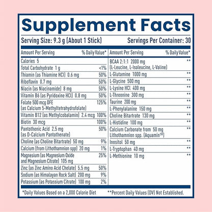 NativePath Native Hydrate Stick Packs, Sugar Free Electrolytes Powder with BCAAs, Mixed Berry