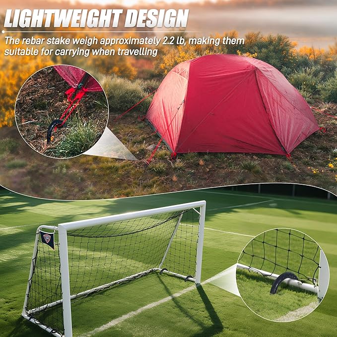 Anothera 8 Pack Heavy Duty Trampoline Stakes, 12 Inches Trampoline Anchors High Wind, Heavy Duty U
