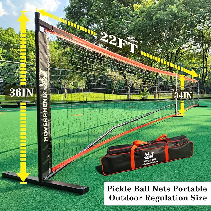Pickleball Net for Driveway, Portable Pickleball Net System with Regualtion Size 22FT Pickle Ball