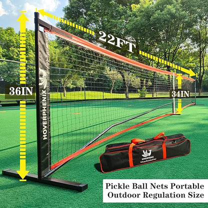 Pickleball Net for Driveway, Portable Pickleball Net System with Regualtion Size 22FT Pickle Ball