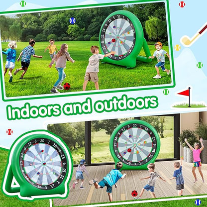 6FT Inflatable Dartboard, Giant Kick Darts Soccer Darts Golf & Throw Dart with Air Pump, Giant