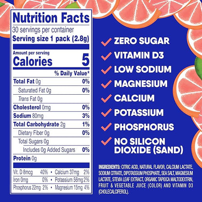 GoHydrate Instant Hydration Powder Packets - Low Sodium Electrolytes Drink Mix - Natural Hydration