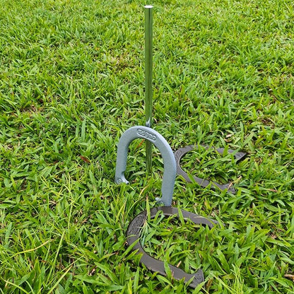 Horseshoes Outside Game Set-Portable Outdoor Horseshoe Set Includes 4 Professional Solid Steel