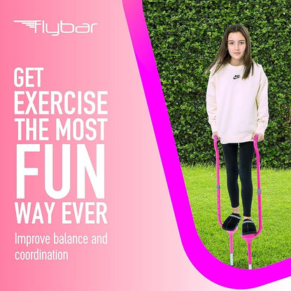 Flybar Maverick Walking Stilts for Kids - 5 Adjustable Height’s, Sturdy, Easy Assembly, Wide