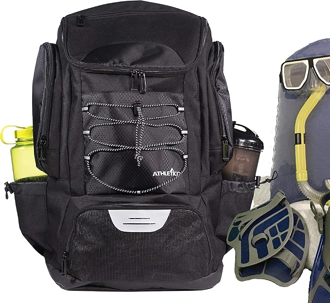 Athletico Swim Backpack - Swim Bag With Wet & Dry Compartments for Swimming, Beach, Camping - Pool
