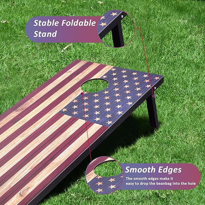Cornhole Set, Regulation/Tailgate Size Cornhole Boards with 8 Bean Bags and Carrying Case, 4x2/3x2