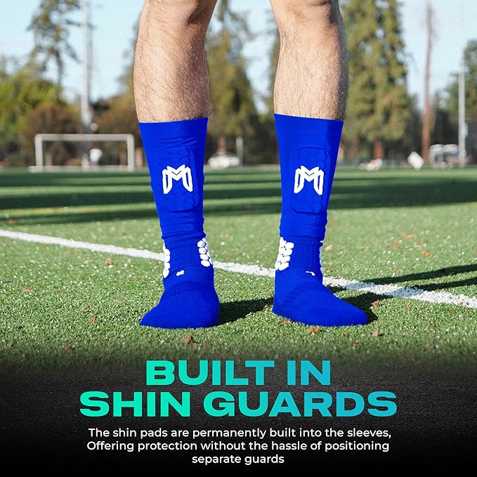 Mini Shin Guards Soccer – Built in Shin Pad Sleeves for Mens, Women, Teens - Small Shin Guards
