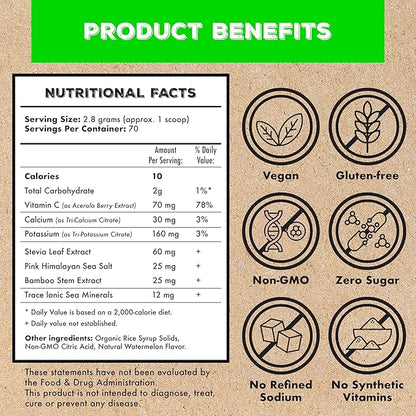 Superieur Electrolyte Powder Packets - Vegan Electrolyte Hydration Powder w/Sea Minerals - Keto