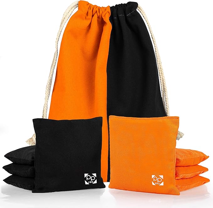 Professional Cornhole Bags - Set of 8 Regulation All Weather Double Sided - Sticky Side/Slick Side