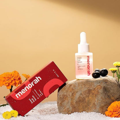 menorah skincare - Smart Dual Serum - with Crystal Tomato and Acai Berry, Anti-Aging Face Serum