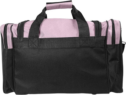 DALIX 17" Duffle Bag Dual Front Mesh Pockets (Black Gold Gray Dark Green Navy Blue Maroon Royal
