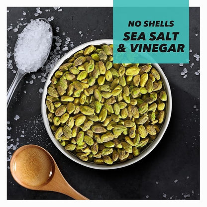 Wonderful Pistachios No Shells, Sea Salt & Vinegar Flavored Nuts, 2.25 Ounce Bag (Pack of 8)