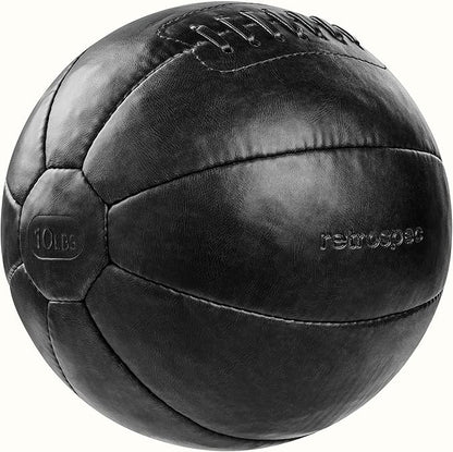 Core Weighted Medicine Ball 4, 6, 8, 10, 12, 14, 16, 20, 25, 30 lbs, Soft Touch Vegan Leather with