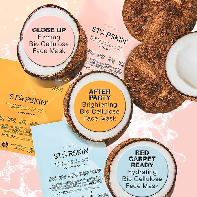 STARSKIN Close-Up 1x40g, Coconut Bio-Cellulose Firming Face Mask for all Skin Types, Face Lifting