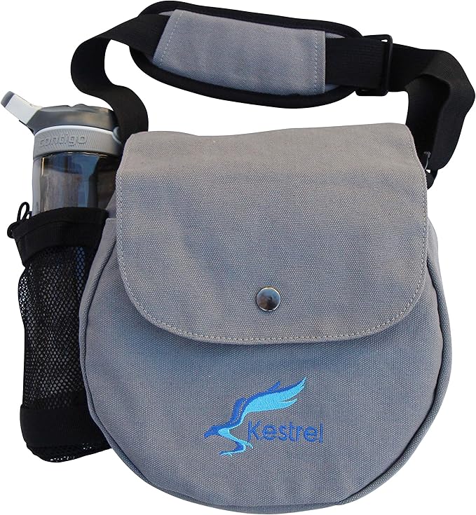 Kestrel Black Disc Golf Bag - Fits 6-10 Golf Discs + Bottle - For Beginner & Advanced Golfers