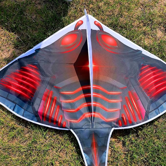 Mint's Colorful Life Devil Fish Kite for Kids and Adults，Easy to Fly Delta Kites Single Line Large
