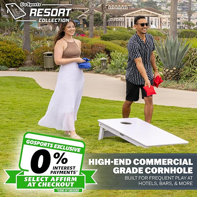 GoSports 4 x 2 ft Resort Collection All Weather Cornhole Boards - Choose Rustic, Beach, White DIY