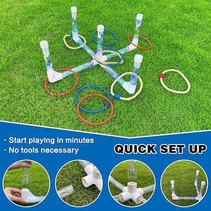 MOLACHI Ring Toss Games for Adults and Kids,Yard Games,Outdoor Indoor Games with LDE Light,Easy to