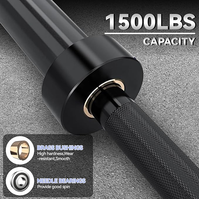 Barbell Bar for Weightlifting - 7FT Heavy Duty (1500LB/700LB), 4FT Short (500LB), 47" EZ Curl Bar