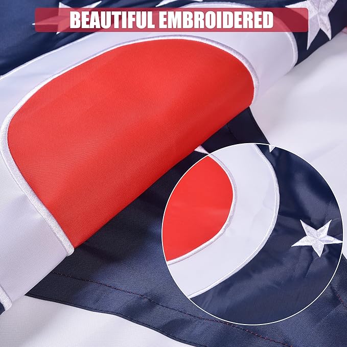 Ohio State Flag 4x6 Ft, Deluxe Embroidered Premium Polyester Durable OH Outside Flag